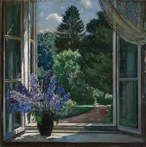 MHFFDYIV Bekannt Wand Kunst Bild Leinwanddruck Bilder Stillleben mit Flieder Stanislaw Schukowski Leinwand Wandbilder für Wanddekoration 60x90cm