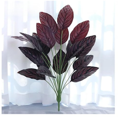 MIUYTRN Bananier artificiel vert à 18 feuilles, 70CM, fausses plantes tropicales en plastique, grand palmier d'intérieur, décoration d'hôtel, de mariage, de bureau, de maison cuicui(No basin D)