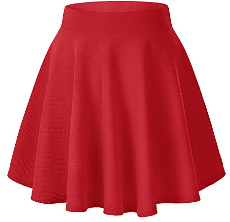 Damen Casual A Linie Hoch Taille Mini Rock Elegante Pull On Elastische Skater Kurz Röcke