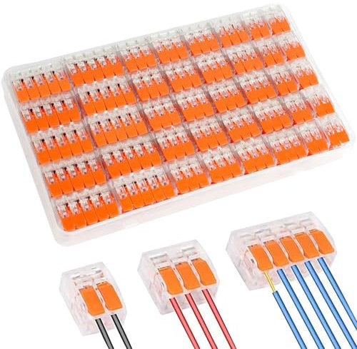 60 pcs Lever-Nut Wire Connectors, Cable Connectors, 2/3/5-port Compact Electrical Connectors, Compact Splicing Connectors for Circuit Inline, Terminals Blocks, Flame retardant PA/PC