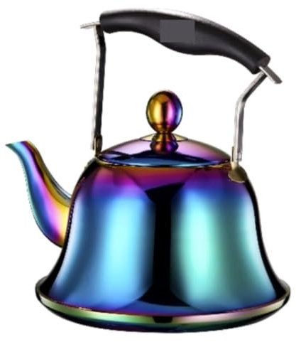 Bouilloire sifflante avec poignée anti-brûlure pour cuisinière à gaz à induction, bouilloire en acier inoxydable (taille : 1 L, couleur B)