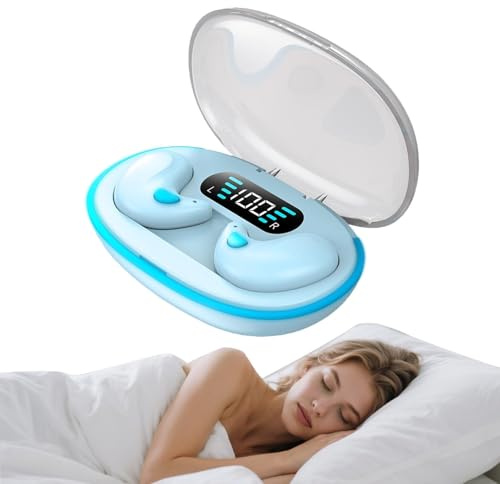 Écouteurs Bluetooth invisibles sans fil - Mini petits écouteurs de sommeil plats avec suppression du bruit - Pour dormir sur le côté - Étanche - TWS - Pour iPhone, Android, musique, sport, travail