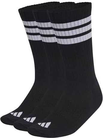 adidas Unisex adulto 3Stripes Cushioned Sportswear Crew Socks 3 Pair Pack, black/white/white, 37-40