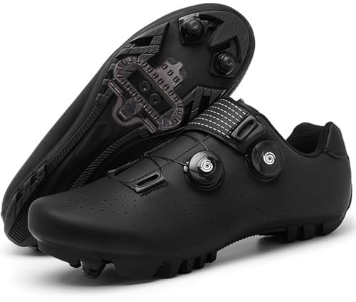 PENXZT Mountainbike Schuhe Unisex kompatibel mit SPD 2 Schrauben mit Cleats, Fahrradschuhe MTB Schuhe Atmungsaktive Outdoor-Radschuhe