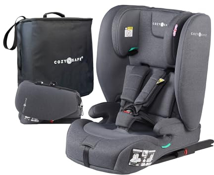 Cozy N Safe Cygnus i-Size Child Car Seat, 13-Position, 15 Months - 12 Years, 76 to 150cm, ISOFix, Adjustable & Foldable Headrest, Lightweight, Compact (Graphite)
