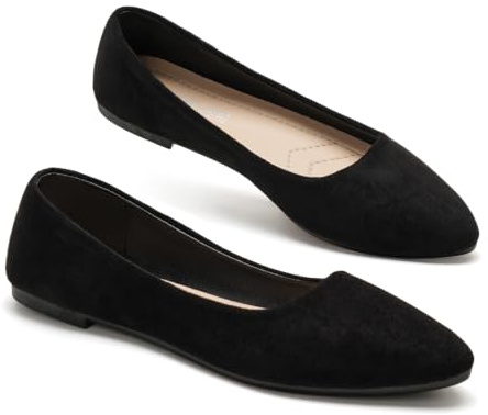 GLAMORA Ballerine piatte da donna, eleganti e confortevoli, tipo mocassino con punta sottile e suola antiscivolo, ideali per matrimonio, comunione, ufficio, lavoro o uso quotidiano urbano e formale
