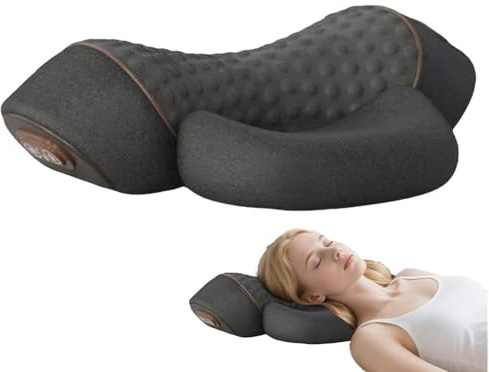 Waabose Masseur Cervical 3en1 avec Chauffage, Coussins de Nuque Massants, Masseur Cervical et Dos Électrique, pour Le soulagement de la Douleur,Somnifère (Noir)