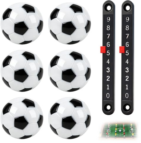 EUYKQNOI 6 Stück Tischkicker Bälle+2 Zähler im Set Kickerbälle Hochwertige leise tischkicker kinder in 23mm für kickertisch Tischfußball & Tischkicker,tischfussball bälle kickertisch tischkicker ball