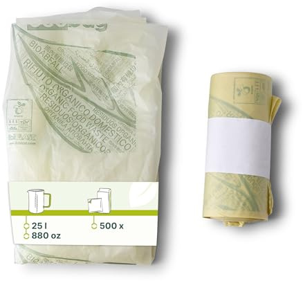 BIOZOYG Müllbeutel 500 Stück 50x60 cm, 25l transparent - Umweltfreundliche Müllsäcke aus Biokunststoff (PLA) - Bio Müllbeutel ohne Tragegriff - Biologisch abbaubar, nachhaltige Entsorgung