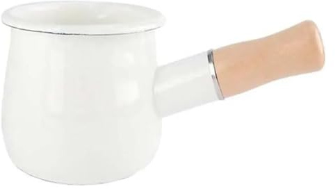Cacerola for leche, cacerola for, accesorios de cocina pequeños esmaltados for estufa gas, inducción, cafetera, olla for cocinar, sopa, utensilios(White)