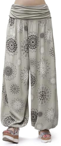Gloop Pantalons décontractés XXL Sarouel légers pour Femmes Pantalons décontractés Pantalons d'été avec Beaucoup de Motifs 13024