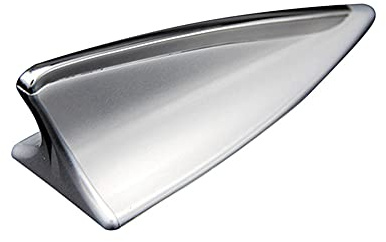 Asudaro Shark Antenne Abdeckung, Dekorative Dachantenne AM Auto Shark Haifischflosse Antenne, Silber-
