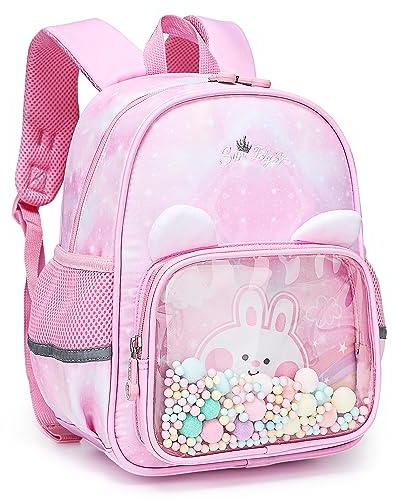 Tokeya Zaino per Bambini Zainetto Piccolo Asilo Scuola Zainetti Ragazza Carino Elementare Borsa Mini Animali Scuola Zaino per Bambino Impermeabile Leggero Zaino 2-6 Anni Bambina, Rosa Coniglio
