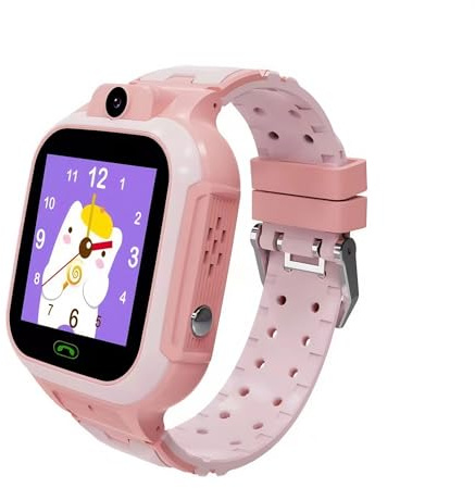 Smartklocka för Barn, Presenter för 4 Till 12 Flickor Pojkar, 4G WiFi Röstsamtal HD Touch Screen Smarta Klockor, Support Kamera Alarm Video Musikspelare SOS Klassrumsläge (Rosa)
