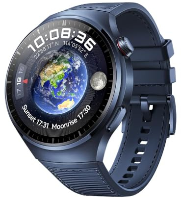 HUAWEI Watch 4 Pro, Gehäuse aus Raumfahrt-klassifizierter Titaniumlegierung & Saphirglas, ozeanblau, eSIM Mobiltelefonie, kompatibel mit Android & iOS, Deutsche Version