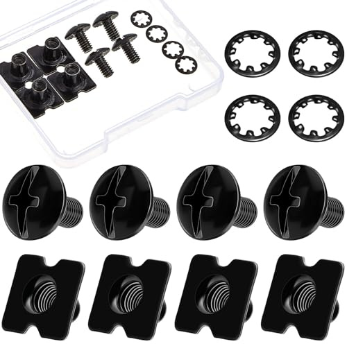 Landhoow 8 Sets Football Backplate Screws Washers Gaskets Kit,Square,Black