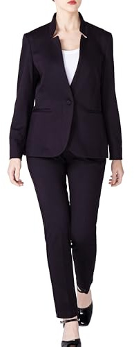 Ava Luke Hosenanzüge Für Damen Elegant Zweiteilig, Hosenanzug 2-teilig Anzüge Für Damen Schwarz 46