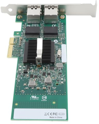 Adaptador de Red PCIE X4, Tarjeta PCI Express 2.0 Gigabit Ethernet 10 100 1000 Mbps, Controlador LAN RJ45 de Perfil bajo con Chip EB de 82576 GB con 4 Indicadores LED, para