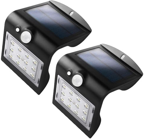 ANTELA Lampe Solaire Exterieur Détecteur Mouvement 3 Modes Lumiere Solaire Exterieur sans Fil Etanche pour Jardin, Garage, Patio, 2PCs