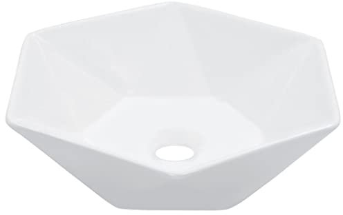 Brokky Lavandino 41x36,5x12 cm in Ceramica Bianco-Ceramica,Finitura Lucido - Lavandino Design Moderno Bacinella Lavamani Lavello Sanitari Bagno