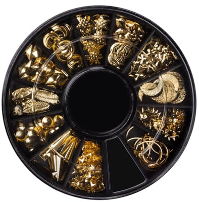 NEONAIL Nageldekorationen 3D Nail Art Karussell 06 - Nail Charms - Nägel Selber Machen - Nails - Nageldesign - Accessories - Nailart - Nail Art Zubehör - Nagel Deko - Nagelschmuck - Gold