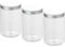 Confezione da 3 barattoli vuoti in plastica trasparente con coperchio a vite in alluminio, senza BPA, chiusura ermetica, 500 ml, 800 ml, 1000 ml, contenitori per alimenti per dispensa da cucina, non –