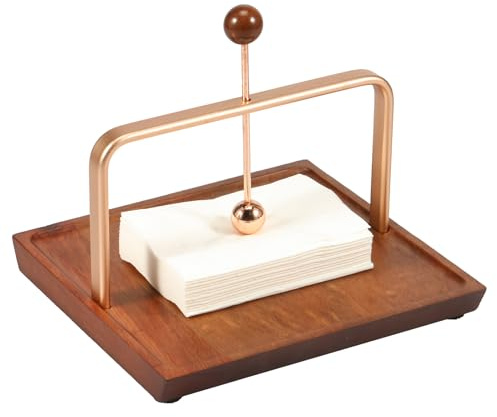 Portatovaglioli in legno, organizer per tovaglioli di carta, 20 x 20 cm, quadrato, dispenser per tovaglioli da cocktail, vassoio decorativo per tavolo, cucina, bagno, sala da pranzo, feste