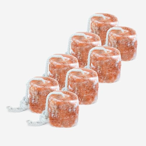 RESISTANCE Himalayan Salt Lick 2lb Block on Rope for Horses, Cattle, Deer, Goats, and Livestock – Pack of 8 Blocks