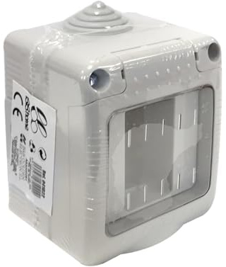 Aufputzdose mit Deckel, 1 Modul, ideal für elektrische Anschlüsse und Stromverteilung in engen Räumen.