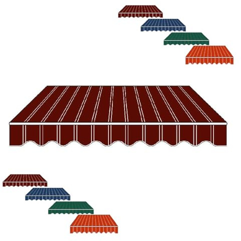 GFYHTN Einziehbare Klemmmarkise Ersatzstoff, Markisenbespannung Ersatztuch Canvas, Markisen Ersatzteile Für Terrasse Draussen(Red,15x8ft/4.5x2.5m)