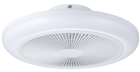 EGLO Deckenventilator mit Beleuchtung Sayulita, Ventilator Decke dimmbar mit Fernbedienung, Timer, 3 Geschwindigkeiten, Sommer-Winter, weiß, warmweiß - kaltweiß, RGB, Ø 46 cm