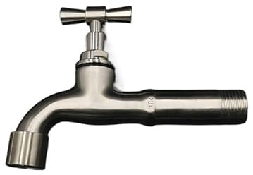 HUDFVIOI Wandmontierte Wasserhähne 1 Stück Langer Garten Edelstahl Badezimmer Mopp Waschbecken Wasserhahn Wäsche Wandhalterung Waschmaschine Kaltwasserhähne(B Long)