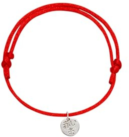 KAKI La Felicità è Nelle Piccole Cose Braccialetto Filo Rosso del Destino Singolo Argento, Akai Ito 赤い糸, Bracciale Amicizia e Amore, Regalo Simbolico per Lui e Lei