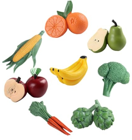 Alipis 8Pcs Plastic Mini Fruit and Vegetable Figurines for Bonsai Display | Vivid, Detailed Craft Set, Multipurpose Use for Office Tables and Study Demos, Educational Exhibits