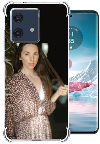Funda personalizada compatible con Moto Edge 40 Neo 5G, funda ultrafina de TPU transparente con protección de cámara y pantalla, resistente a los arañazos, antihuellas, listo para regalo o logotipo