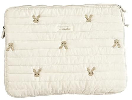 PYEUIFT Pochette Ordinateur 13/14 Pouces Housse Laptop Air 13 Pouces Protection Ordinateur Portable Matelassée Compatible MacBook et Tablette (Lapin, M)