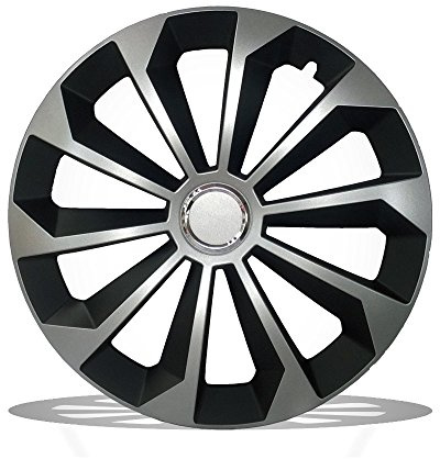 4er SET Radkappen Radblenden Radzierblenden FAME SCHWARZ / SILBER Größe UNIVERSAL (15 ZOLL)