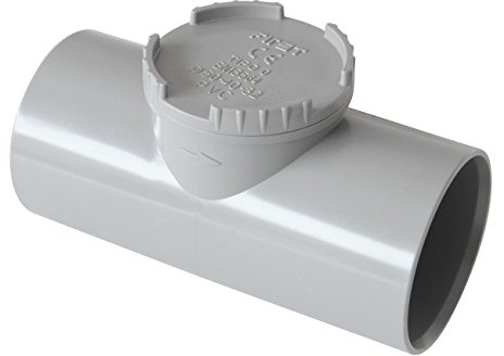 First Plast nrc50g Rückstauklappe aus PVC zum Kleben, grau, Durchmesser 50 mm