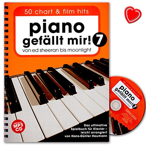 Piano gefällt mir! 50 Chart und Film Hits Band 7 - Notenbuch mit CD und mit bunter herzförmiger Notenklammer - ISBN: 9783865439765