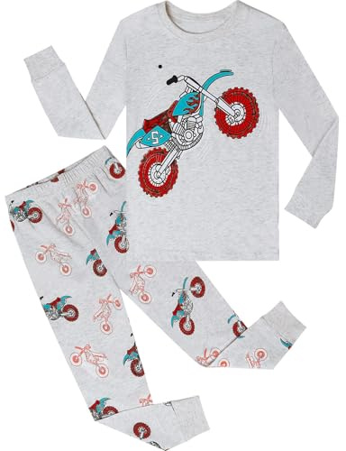 A&J DESIGN Toddler Boys Motorcycle Pajamas Set (3T, Motorcycle)