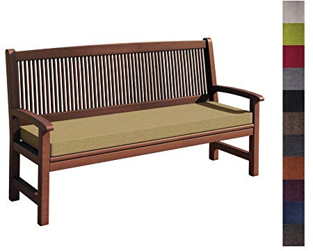 sunnypillow Bankauflage Outdoor - Stuhlkissen mit abnehmbarem Bezug - Sitzkissen für Bank - Bankpolster Polsterauflage Auflage für Gartenbank - 110 x 50 x 5cm - Bankkissen für Gartenmöbel Beige