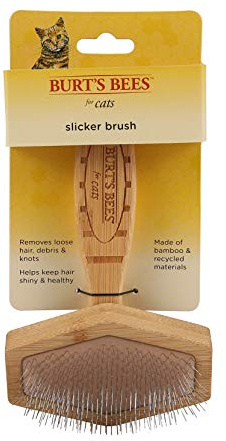 Burt's Bees for Pets Slicker Brush | Removes Loose Cat Fur, Prevents Matting | Ideal for Daily Grooming, Smooth Coat