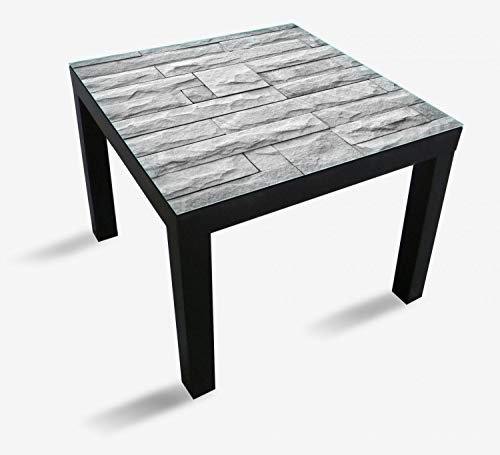 Wallario Glasplatte, Schutzplatte 55 x 55 cm - geeignet für IKEA Lack Tisch, für Beistelltisch/Couchtisch, Steinwand grau