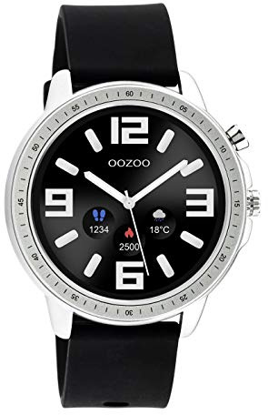 Oozoo Smartwatch Unisex Fitnessuhr 45mm mit 20mm Silikonarmband für Damen und Herren | Fitness Armbanduhr mit Schrittzähler | Fitnesstracker Sportuhr für iOS & Android