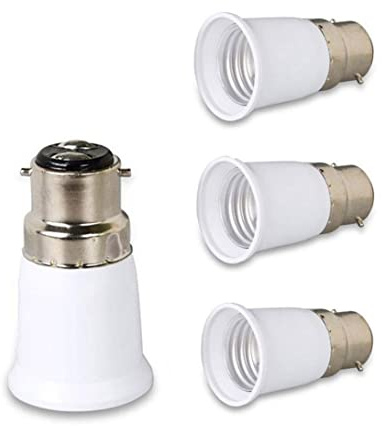 Convertisseur de douille de lumière B22 à E27 Ampoule à vis de la douille Adaptateur Lampe Porte lampe 4PCS Bases de lampe