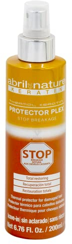 abril et nature - Protettore Termico Plex, STOP Rottura - Ideale per Capelli Secchi e/o Danneggiati - Protegge i capelli dall'uso di piastre e asciugacapelli - Con Cheratina Riparatrice - 200 ml
