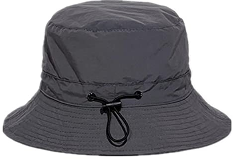 LANLYLGQ Fischerhut Wasserdicht Sonnenhut Schnell Trocken Bucket Hut Regenhut Unisex Herren Damen Eimmerhut (Grau)