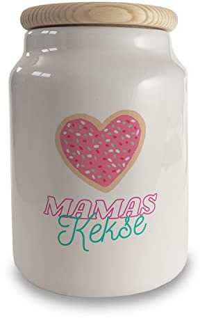 speecheese Mamas Kekse Keksdose aus Keramik mit Holzdeckel