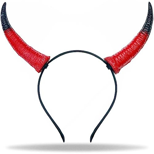 Hatstar XXL Teufelshörner | Teufels Ohren Haarreif | Haarschmuck für Damen Herren & Kinder | Maleficent Kostüm Accessoire | Kopfschmuck zu Halloween, Fasching & Karneval