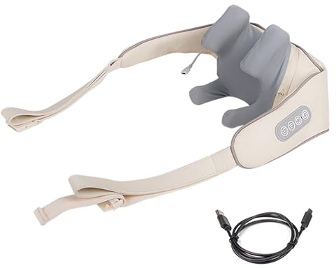 Massagegerät Schulter Nackenmassagegerät mit Wärme, Shiatsu Massagegerät mit 6D-Massage von tiefem Gewebe, Mit 6 Silikon-Massageköpfe,Tiefengewebe knetende elektrische Massagegeräte für Rücken, Beine